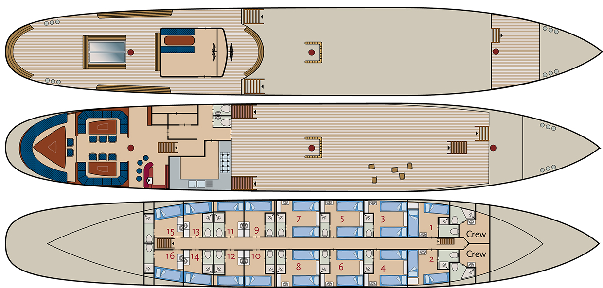 Deck plan of  Segelschiff Antigua