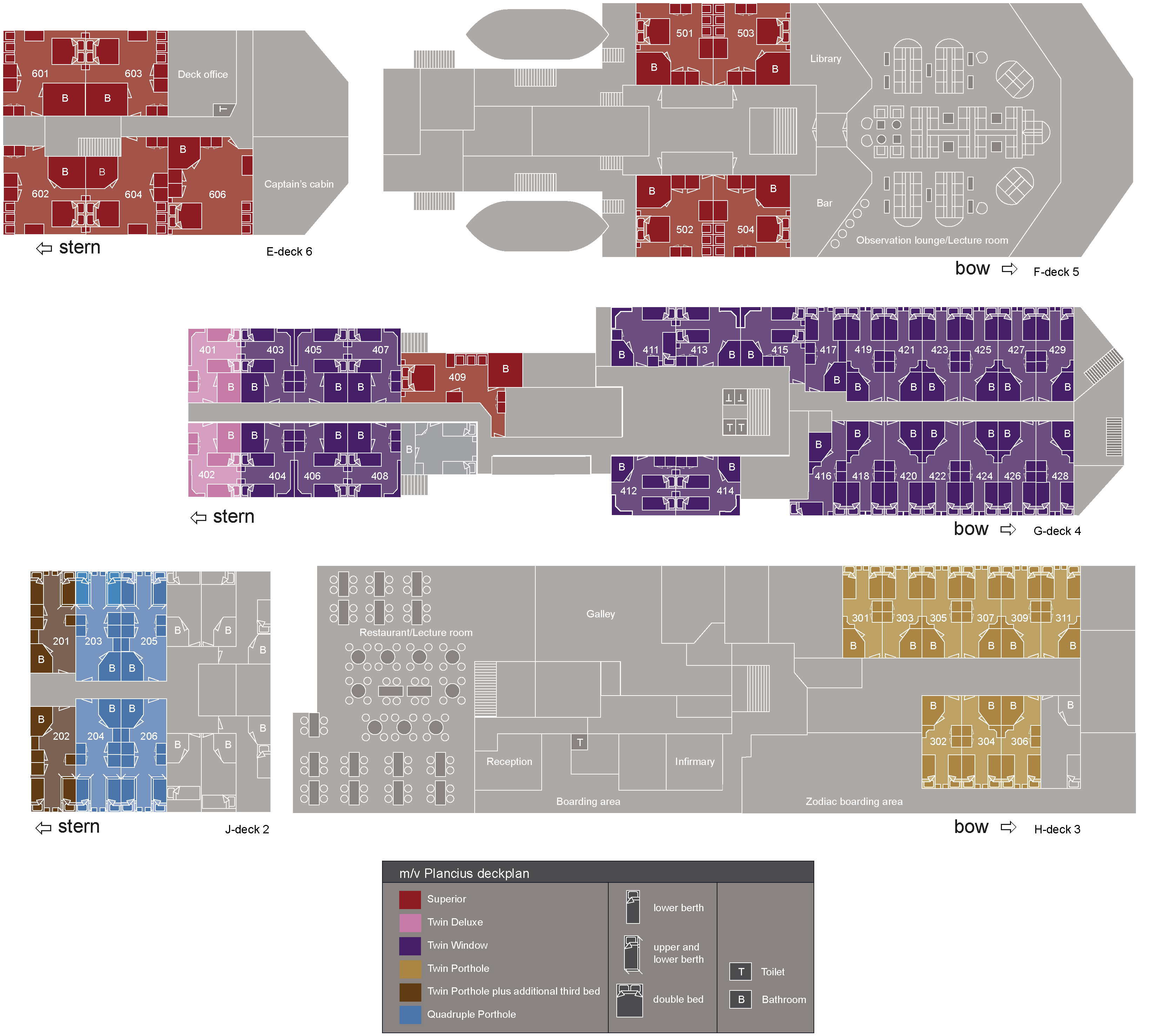 Deck plan of  MS Plancius