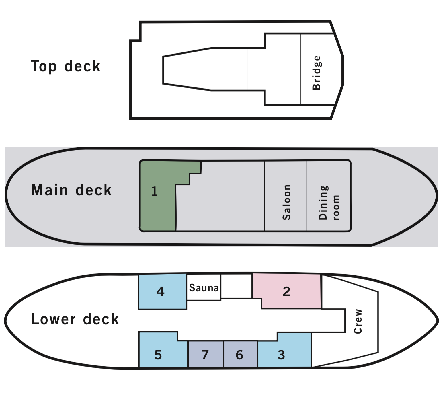 Deck plan of  MS Balto