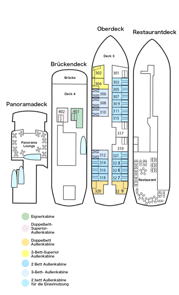 Deck plan of  MS Quest