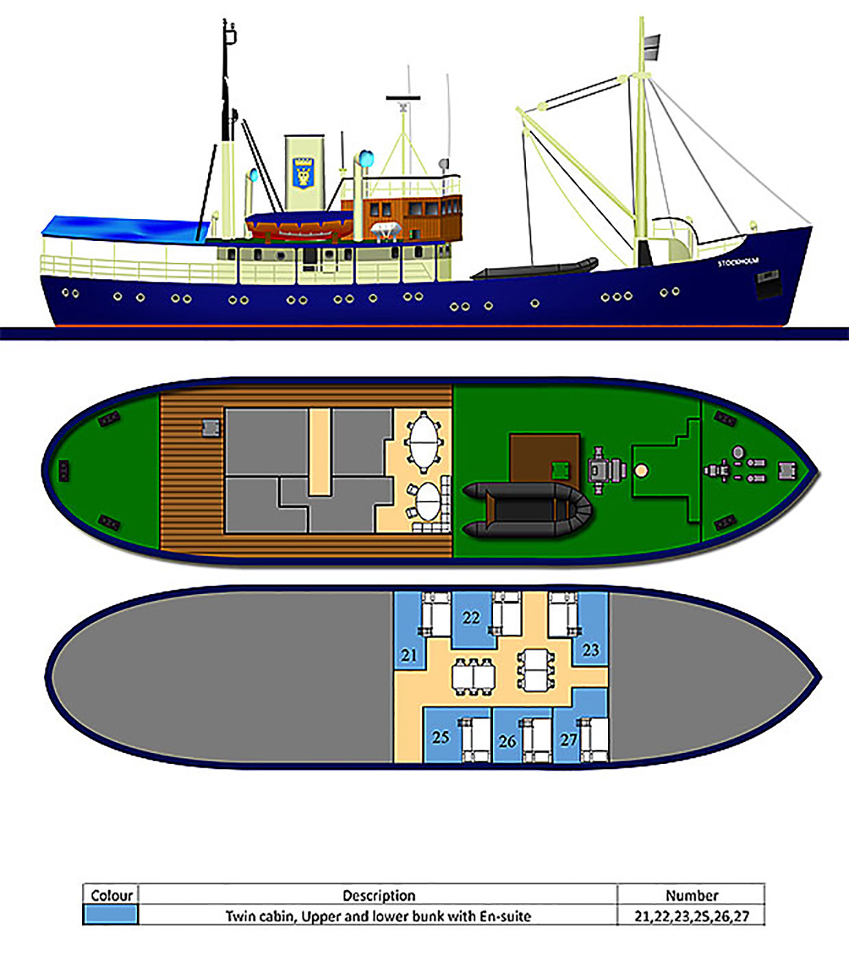 Deck plan of  MS Stockholm